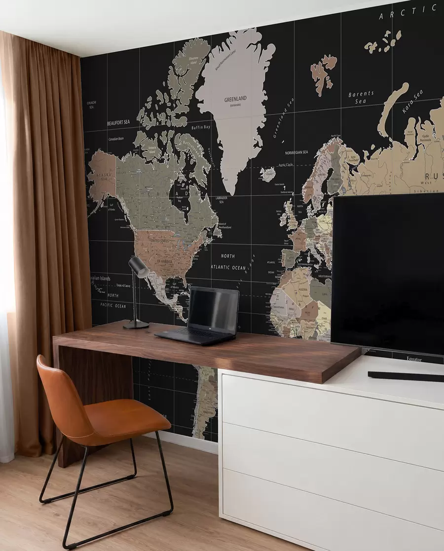 wall murals Мапа света са истакнутим различитим земљама u99477d1