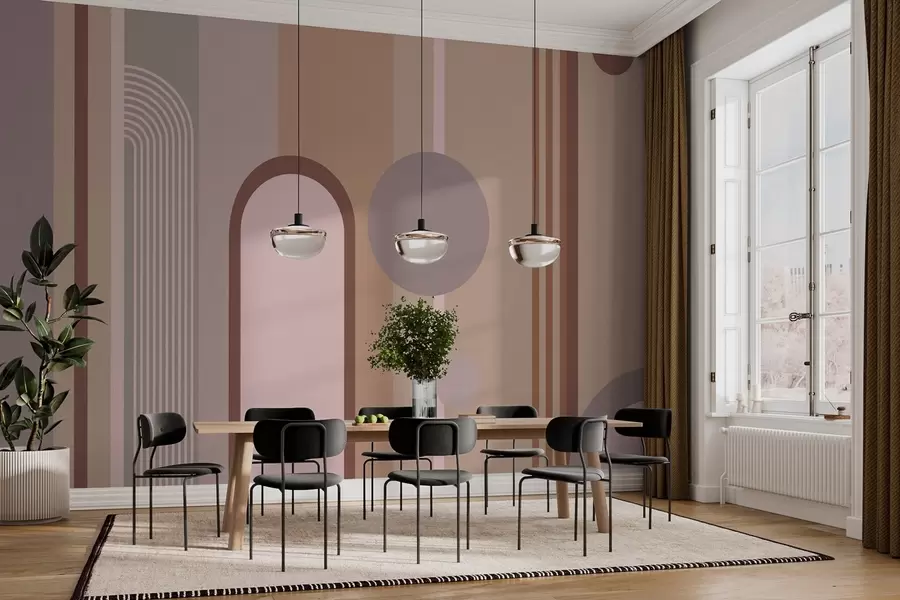 wall murals Апстрактни геометријски дизајн у меким тоновима w00466