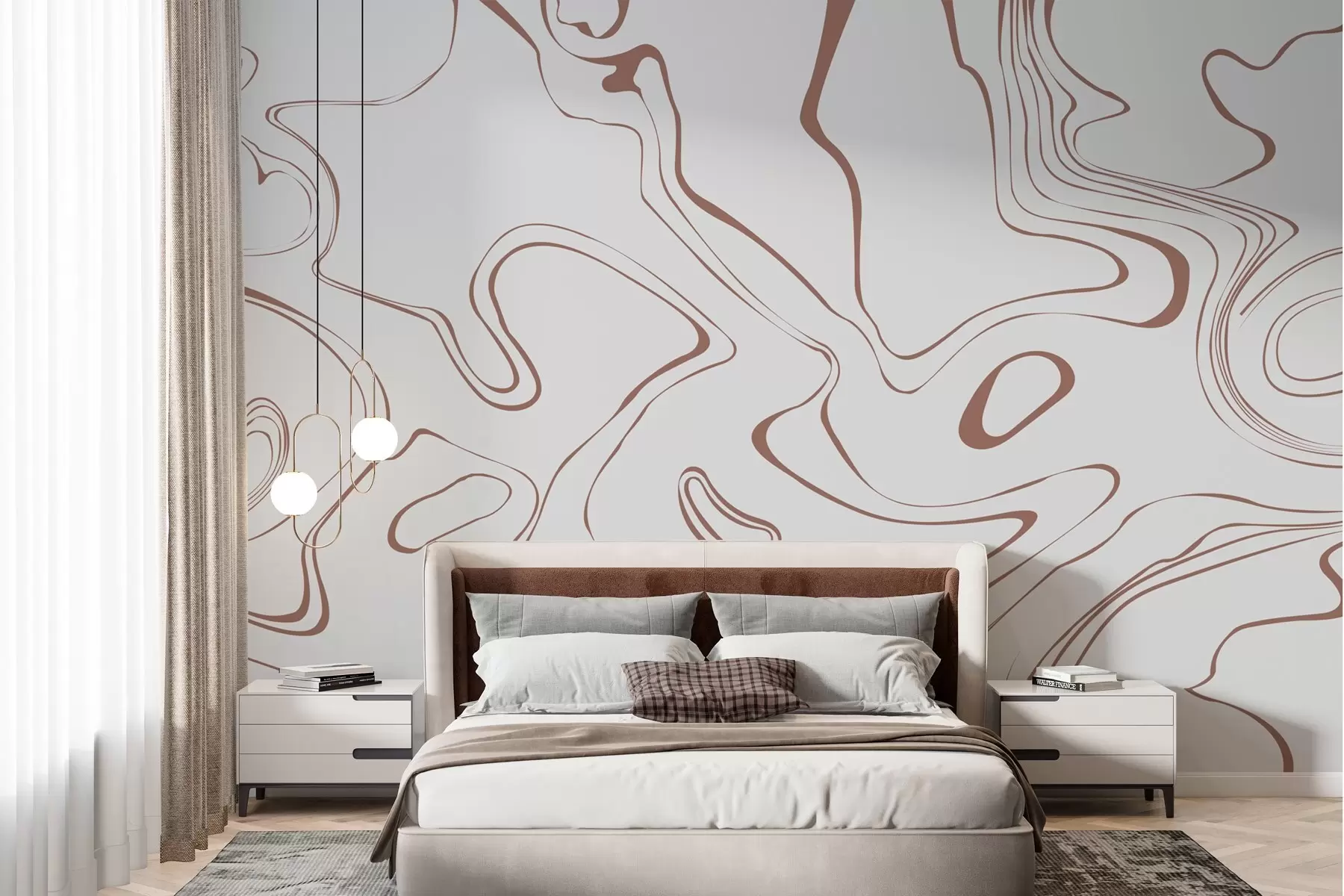 wall murals Апстрактне линије у неутралним тоновима w00634