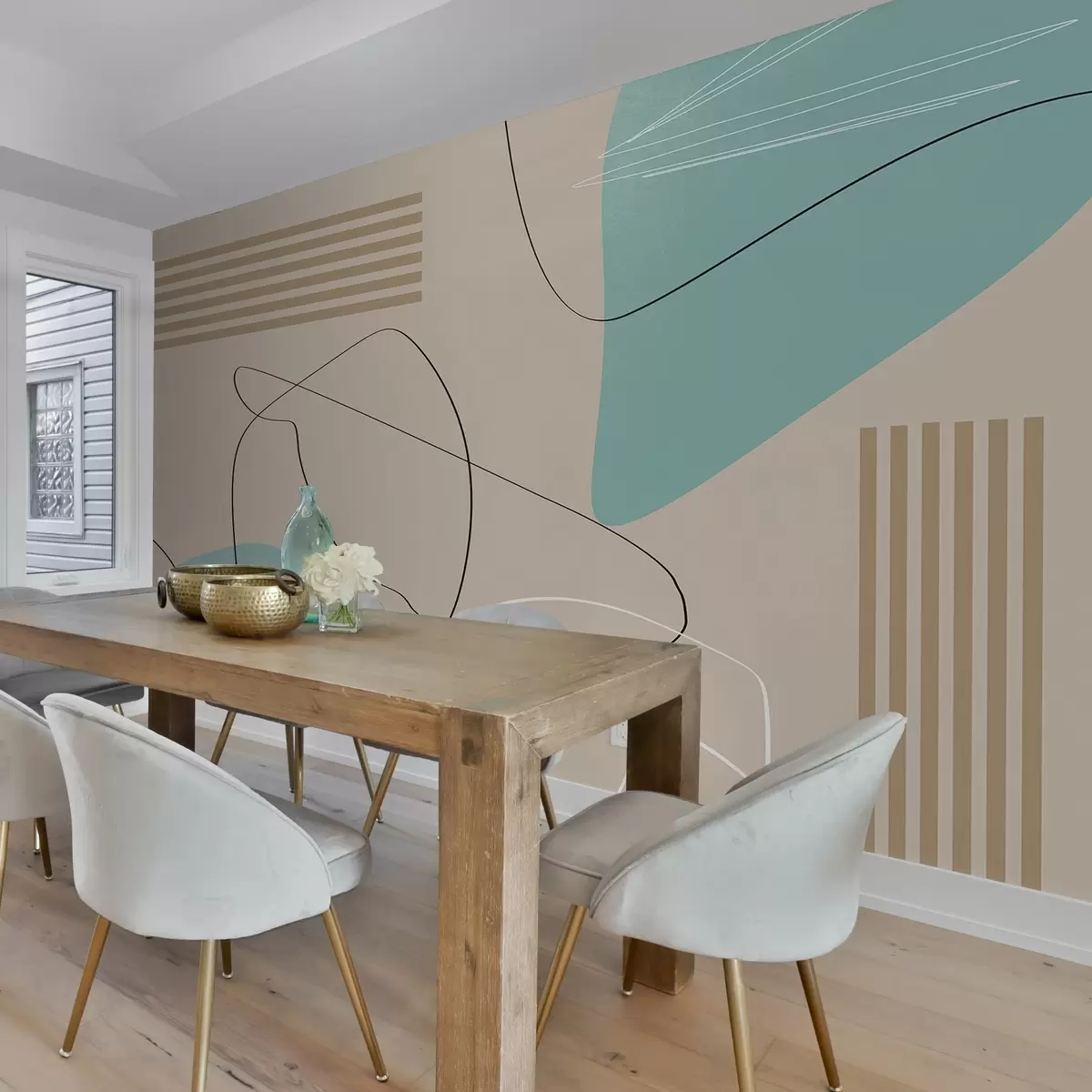 wall murals Апстрактни облици у меким бојама w00724v2