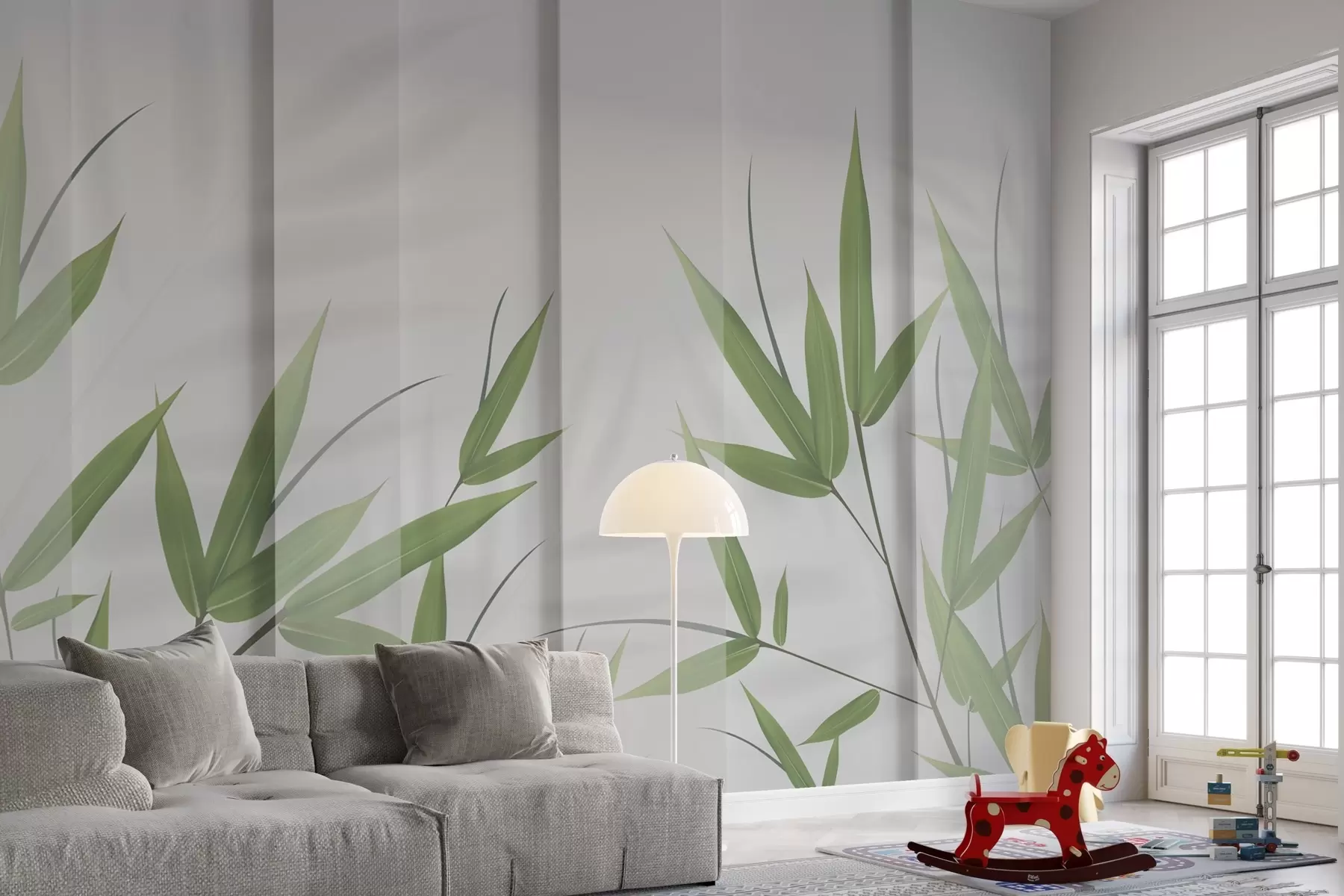 wall murals Бујно лишће на мекој позадини w00777