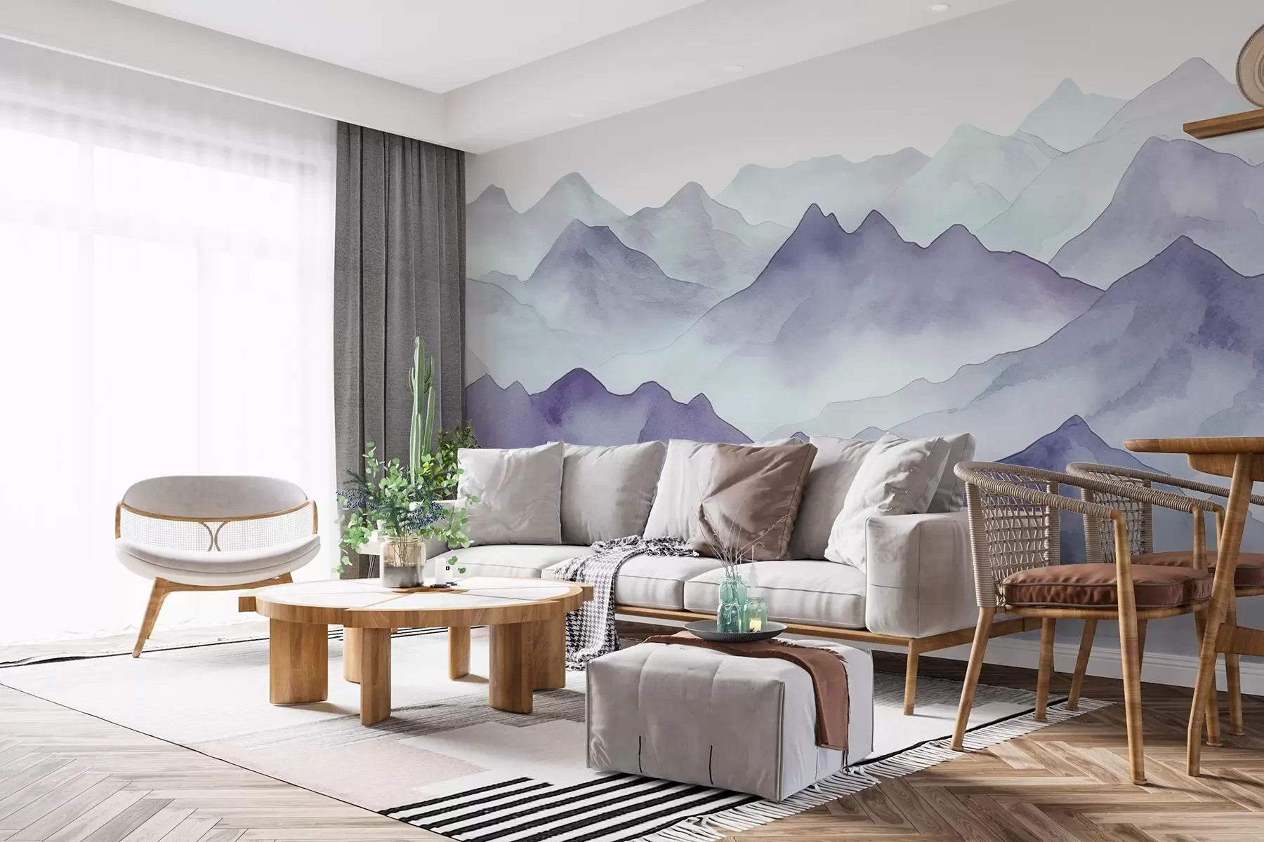 wall murals Магловите планине у меким нијансама w00841v1
