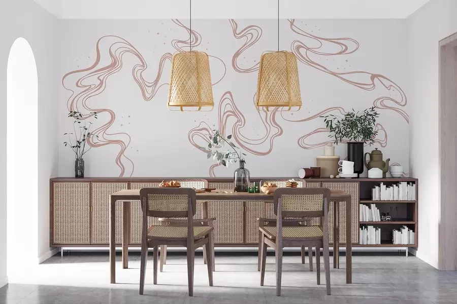 wall murals Елегантни ковитлаци на белом платну w00929