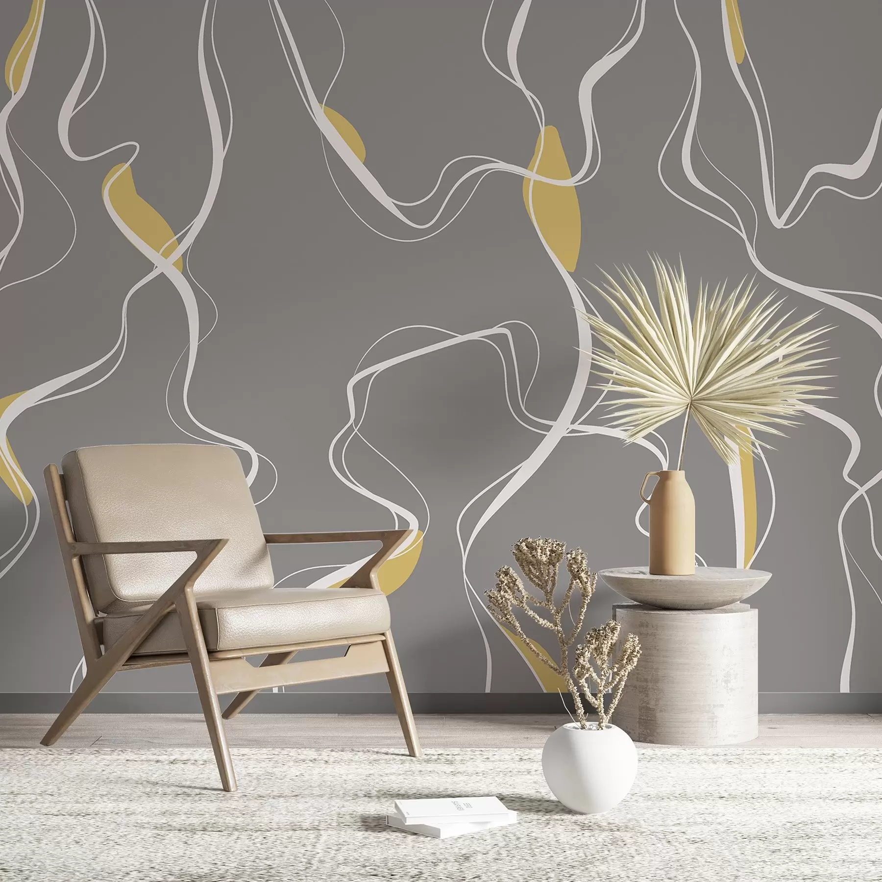 wall murals Апстрактне линије у нежној шеми боја u99659v1