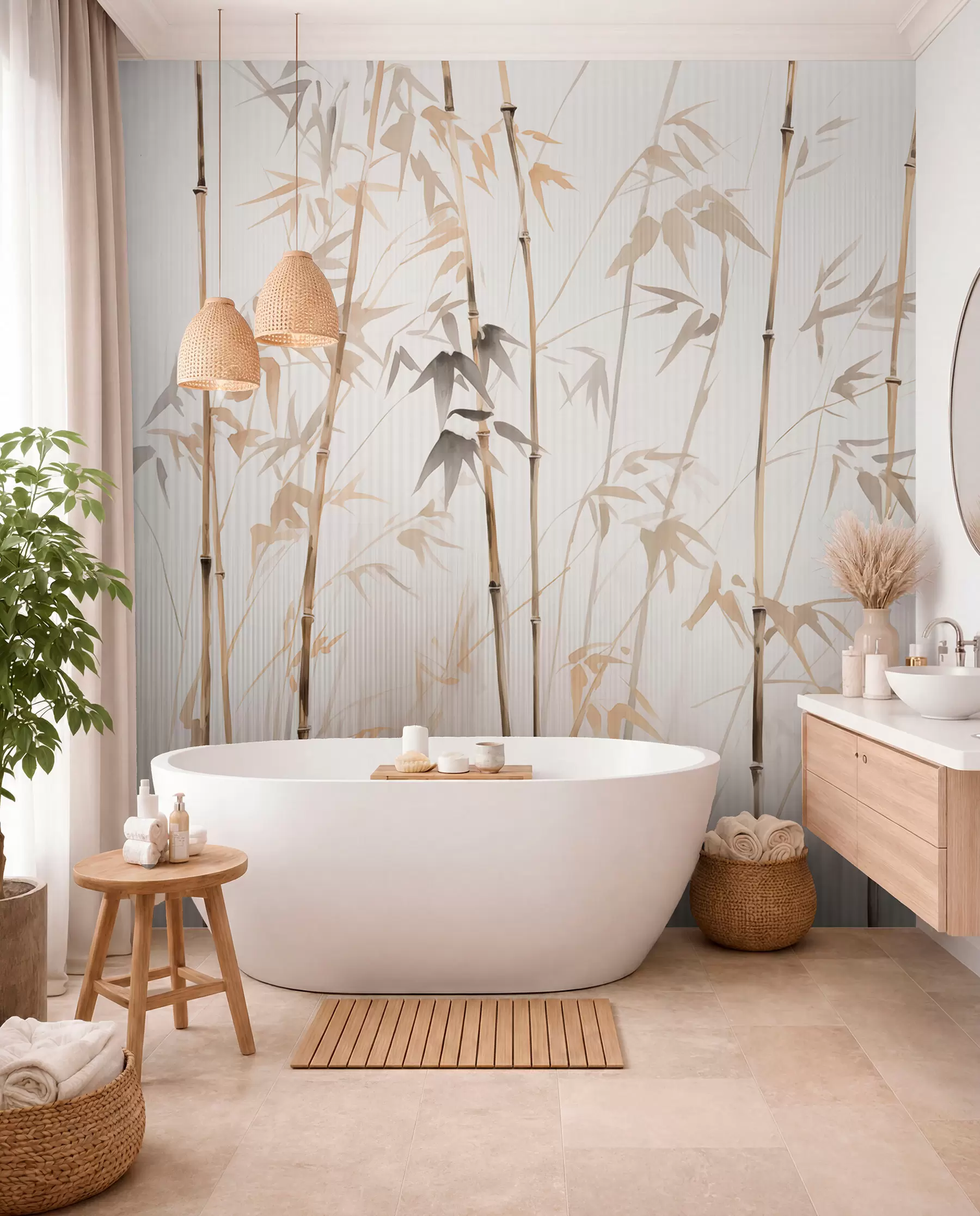 wall murals Акварел бамбус w08390