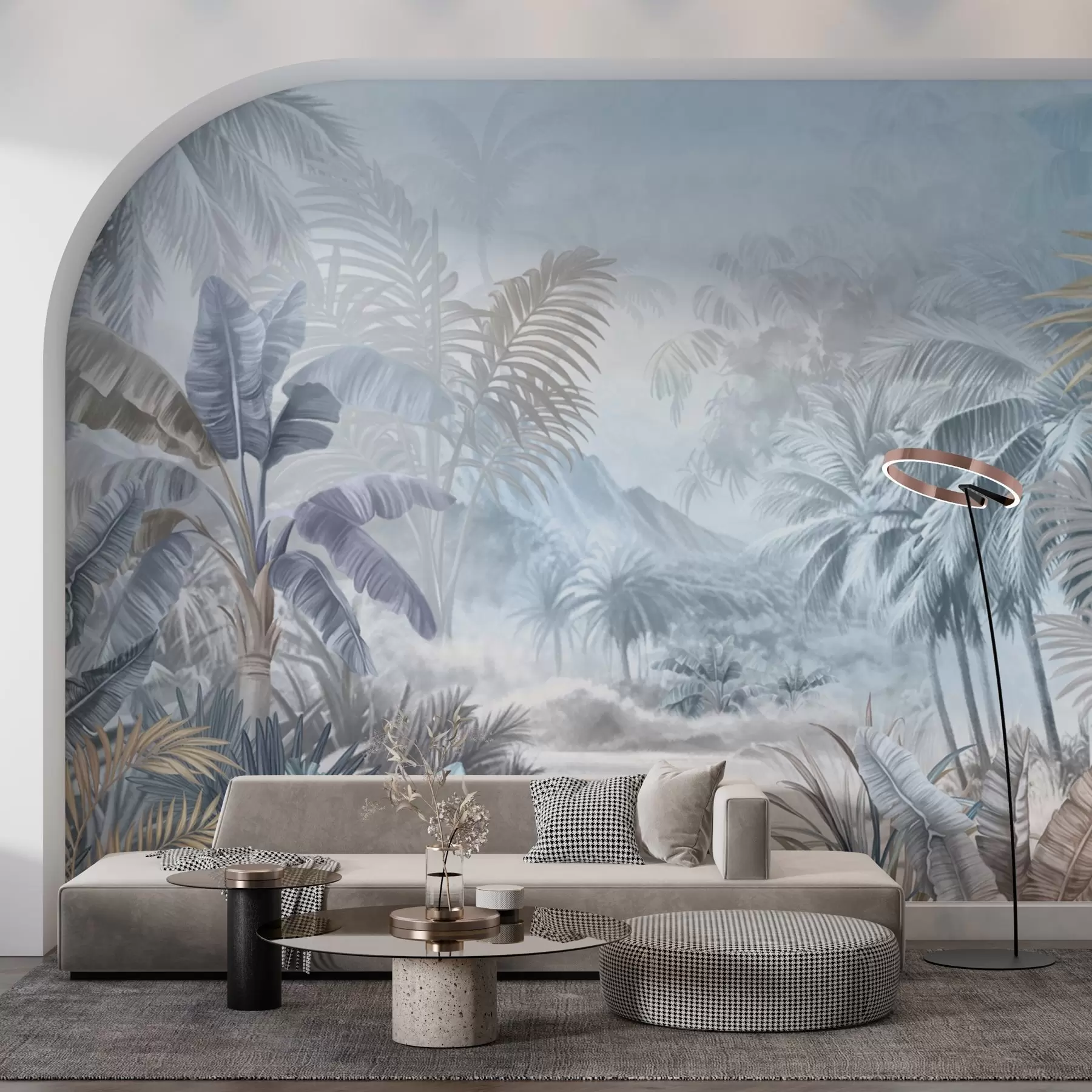 wall murals Тропска шума у меким плавим тоновима w01931