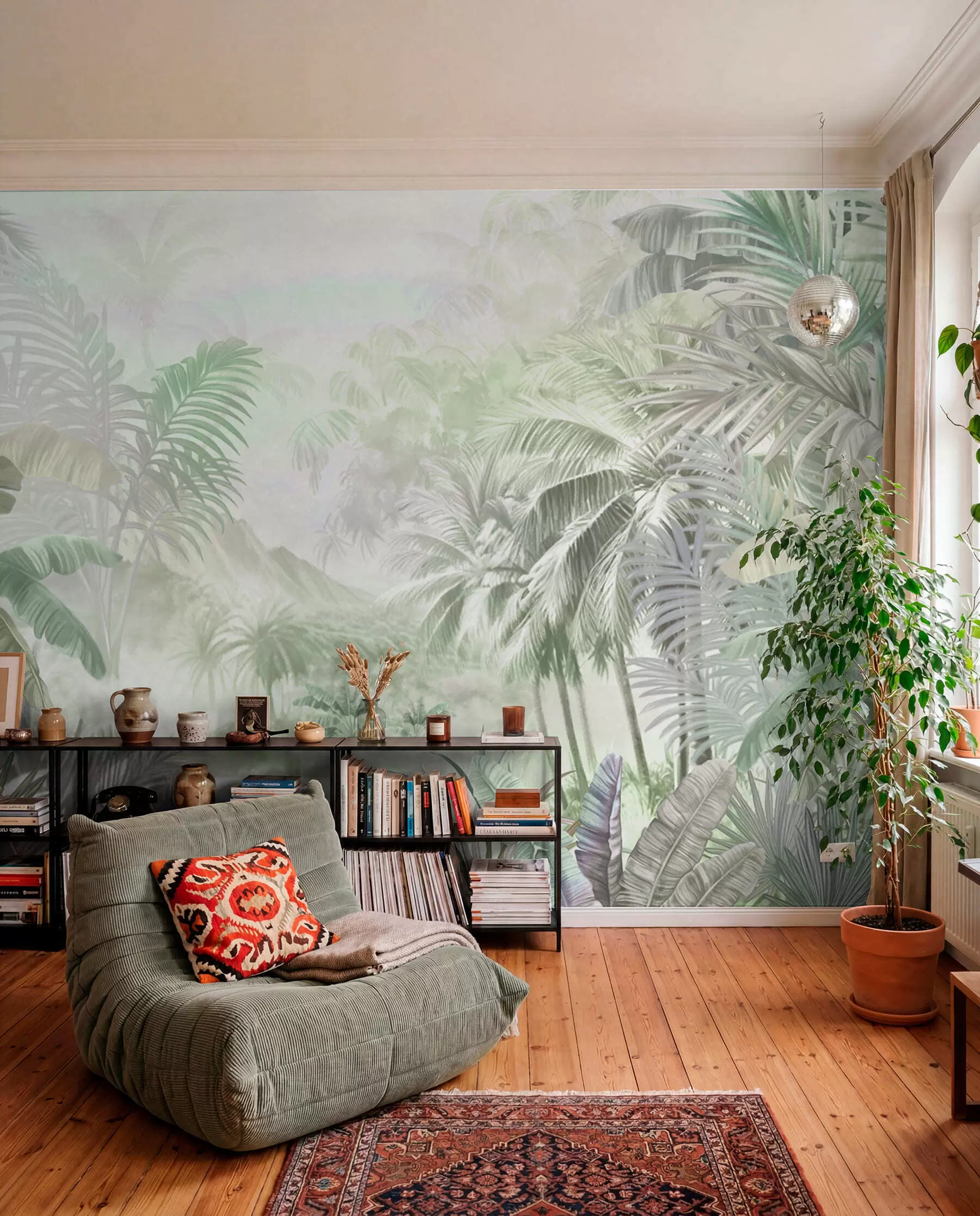wall murals Прашума у меким зеленим тоновима w01931v1