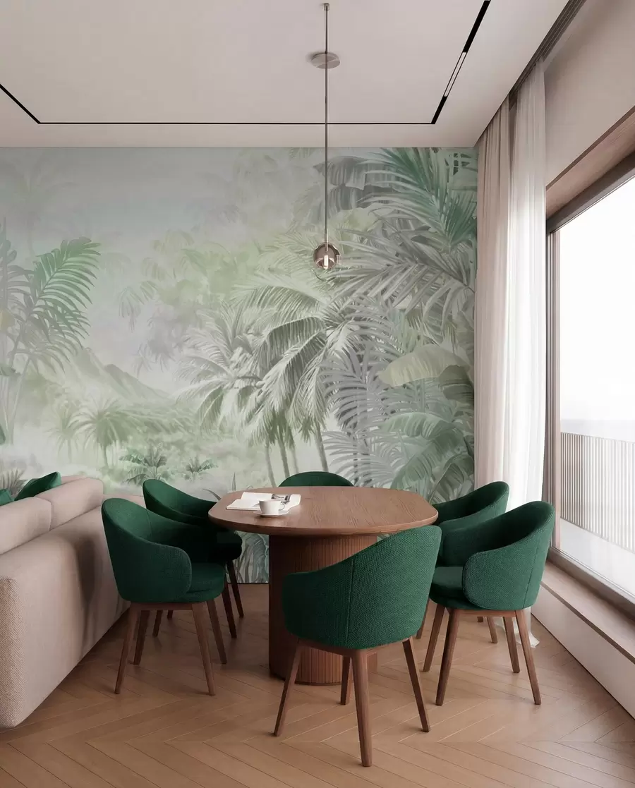 wall murals Прашума у меким зеленим тоновима w01931v1
