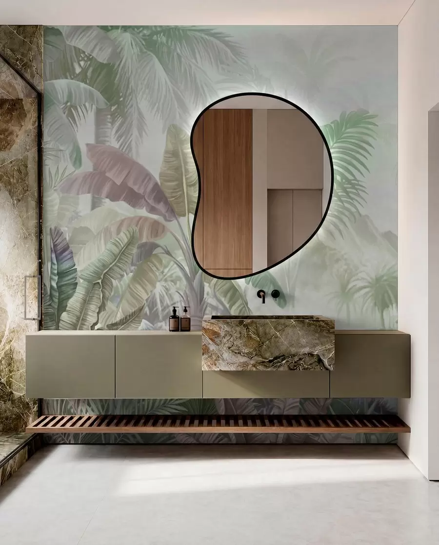 wall murals Прашума у меким зеленим тоновима w01931v1