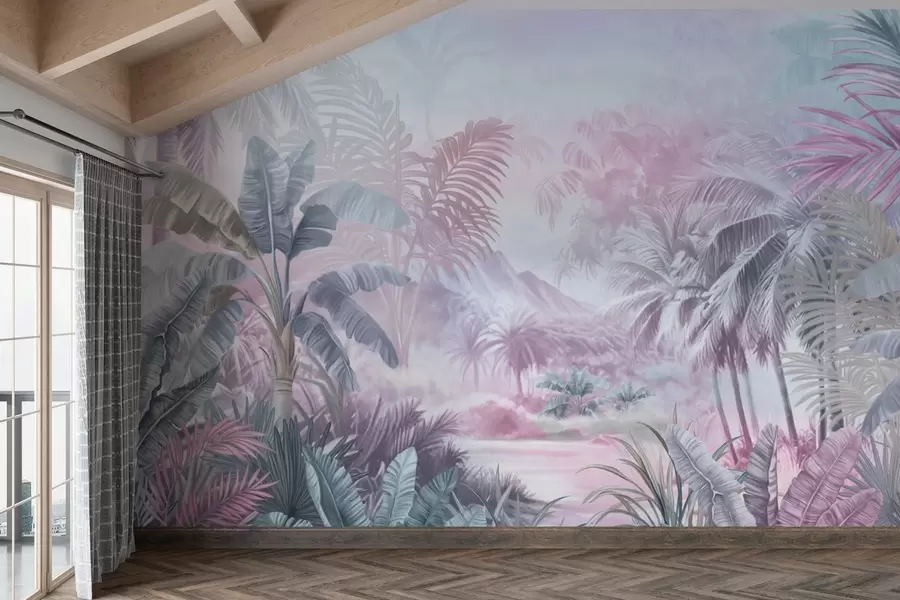 wall murals Прашума у нежним плавим и ружичастим тоновима w01931v2