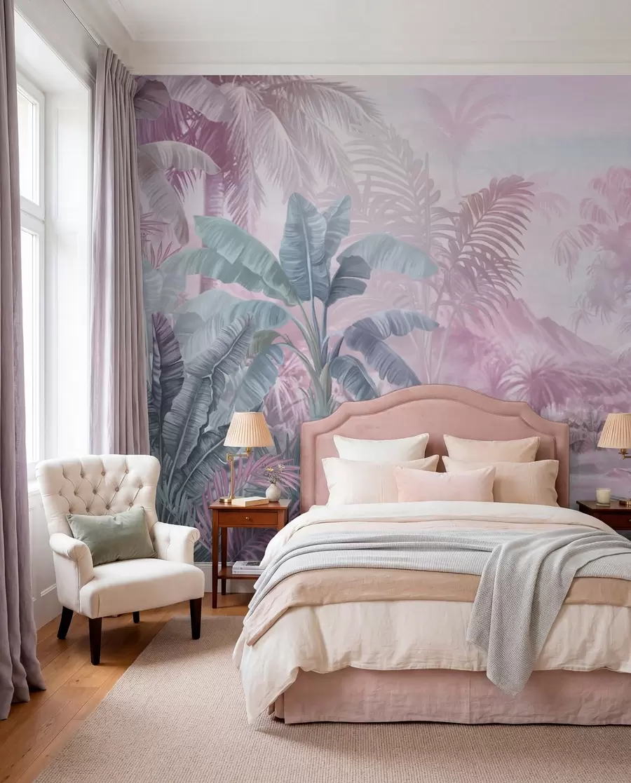 wall murals Прашума у нежним ружичастим тоновима w01931v3