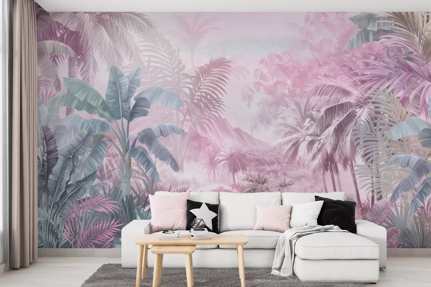 wall murals Прашума у нежним ружичастим тоновима w01931v3