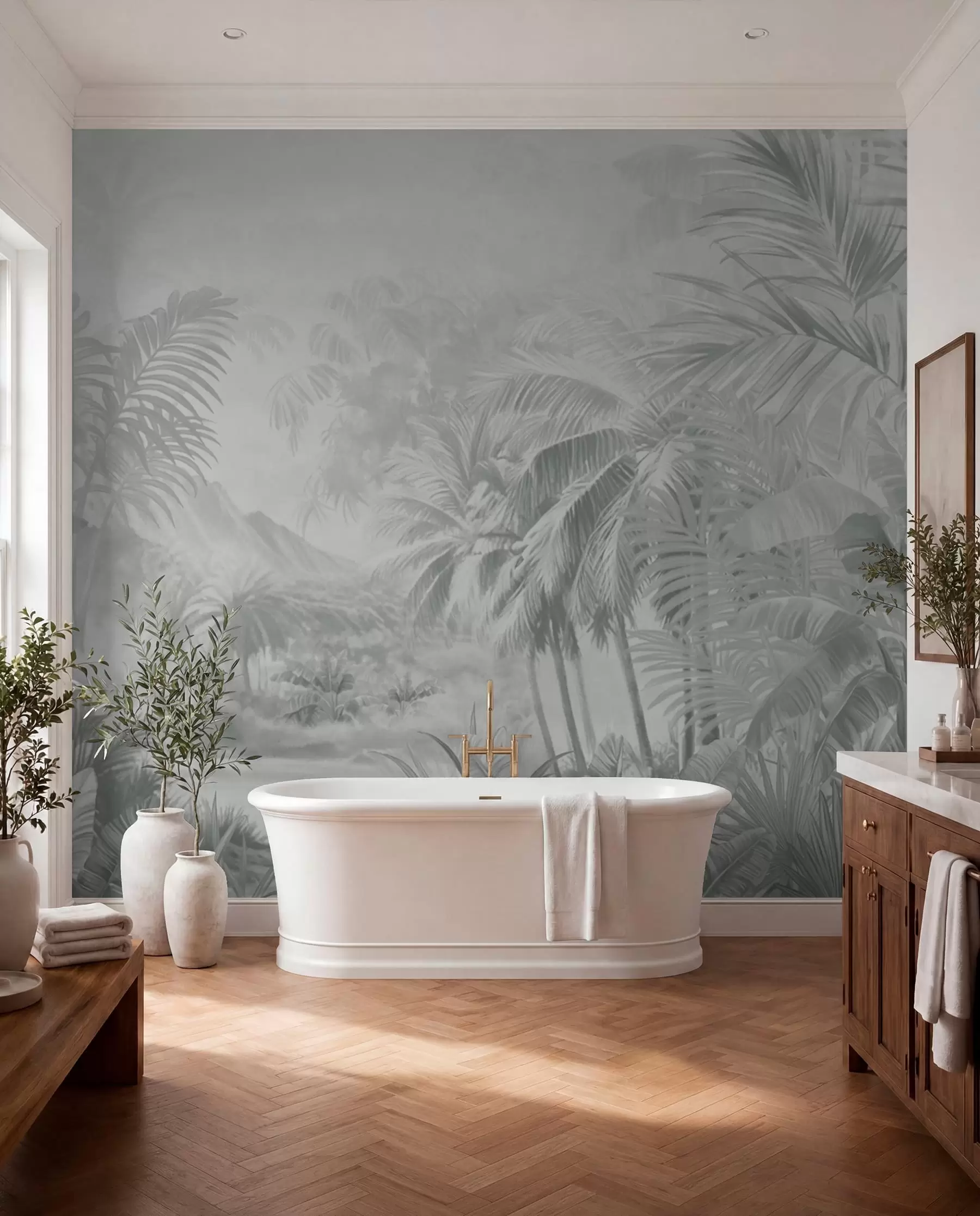wall murals Прашума у меким сивим тоновима w01931v4