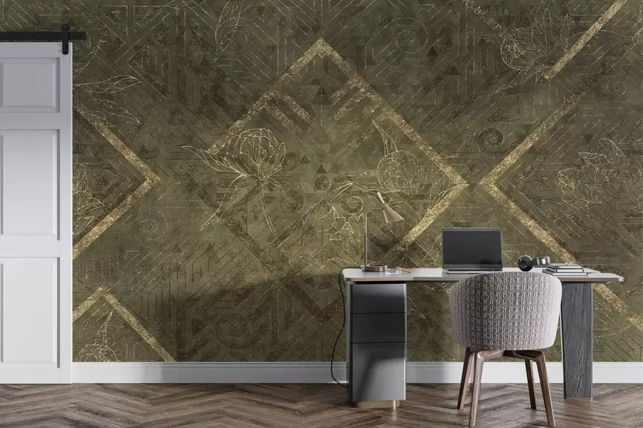 wall murals Грунге текстура са цветним шарама w02079v1