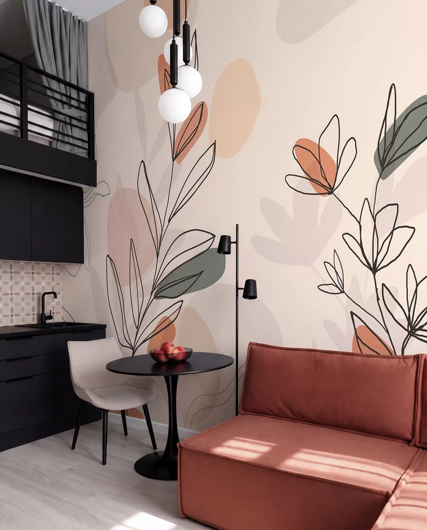 wall murals Livadske stabljike u linijama w02103