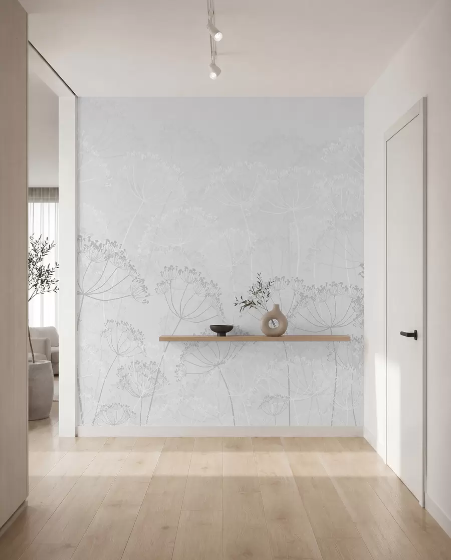 wall murals Крхке биљке минимализам сиве боје w02105v2