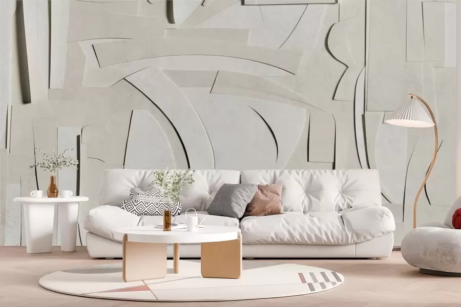 wall murals Рељефни бетонски зид w02110