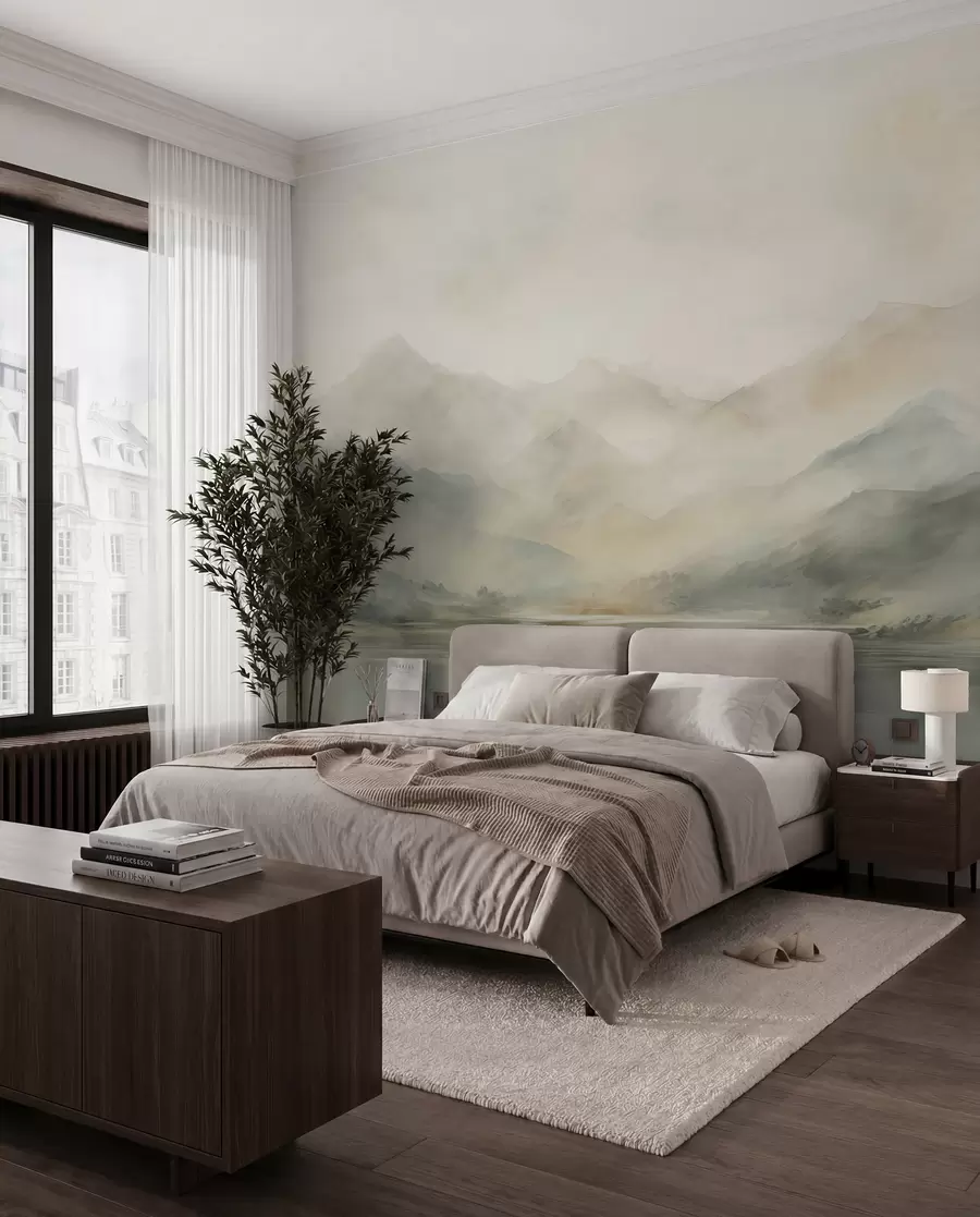 wall murals Сликани акварел планински пејзаж w02115
