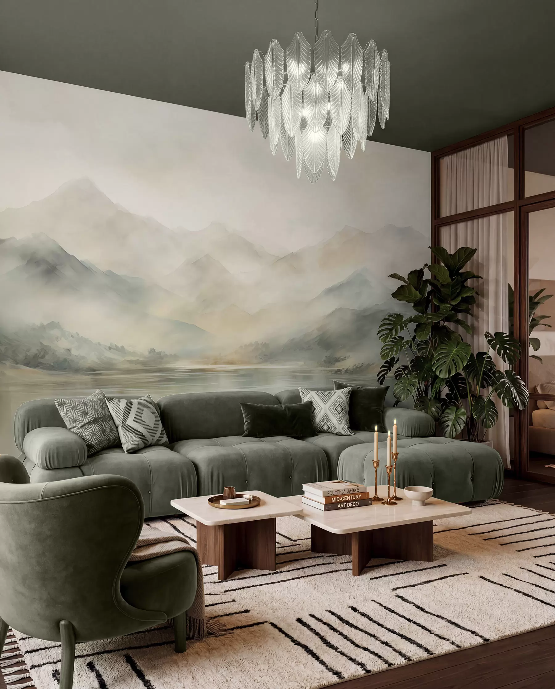wall murals Сликани акварел планински пејзаж w02115