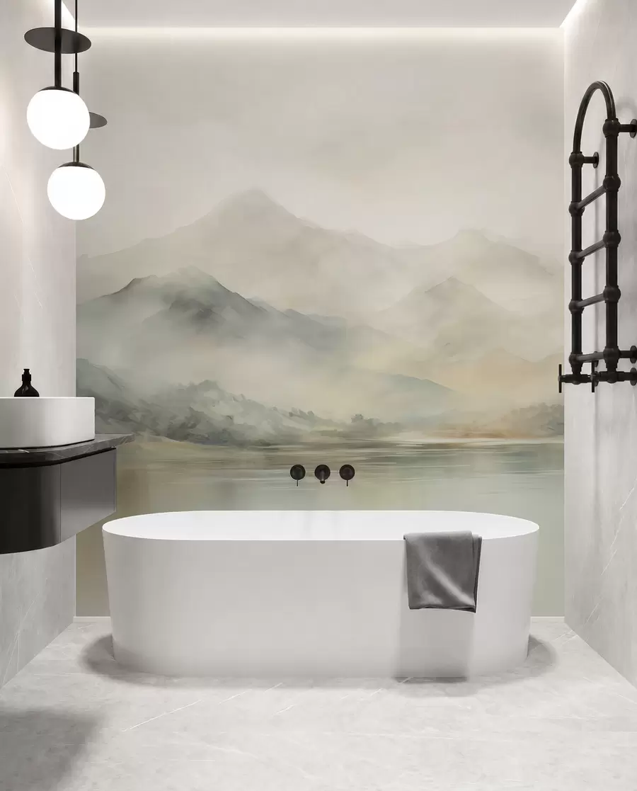 wall murals Сликани акварел планински пејзаж w02115