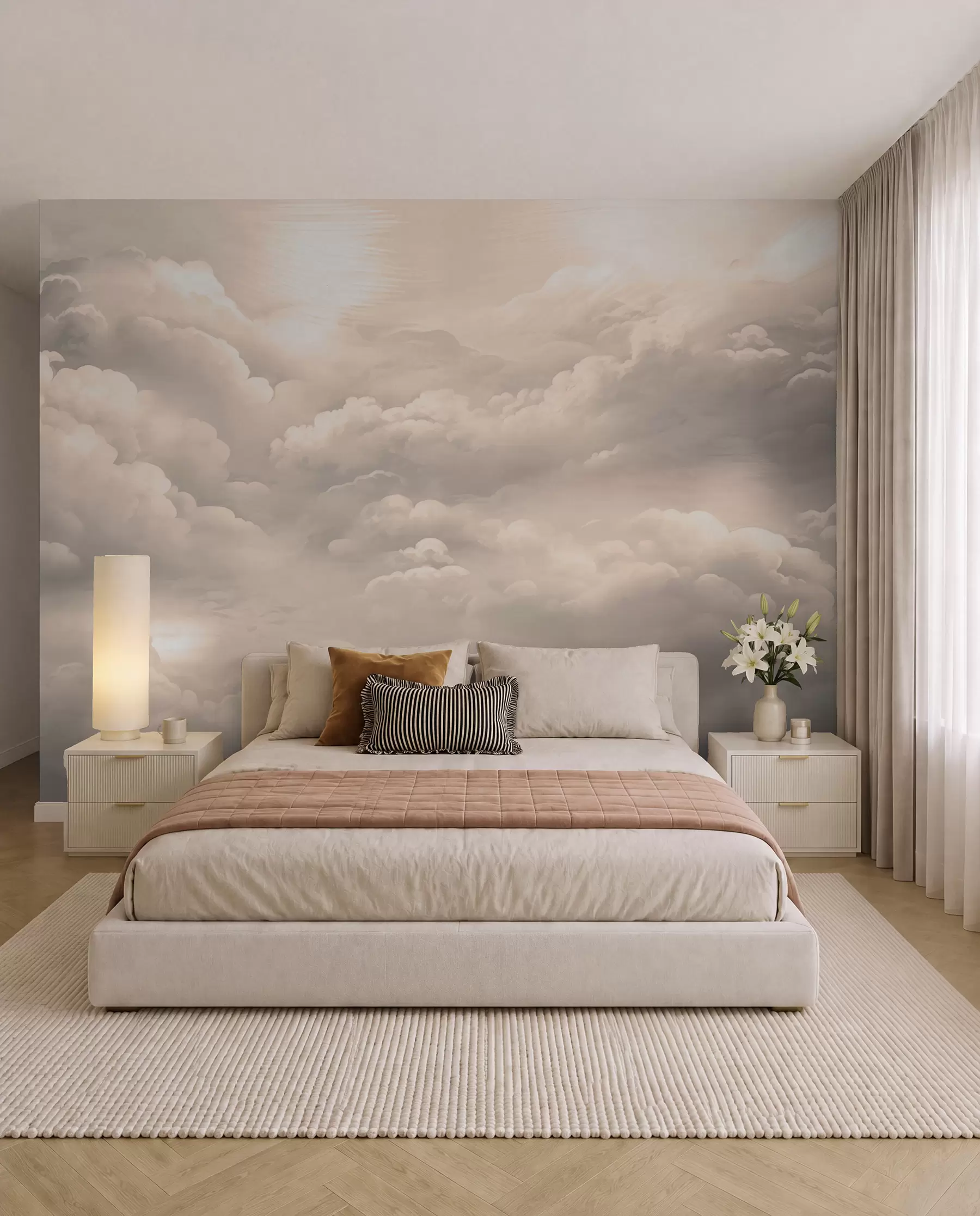 wall murals Облаци у боји сепије w02189