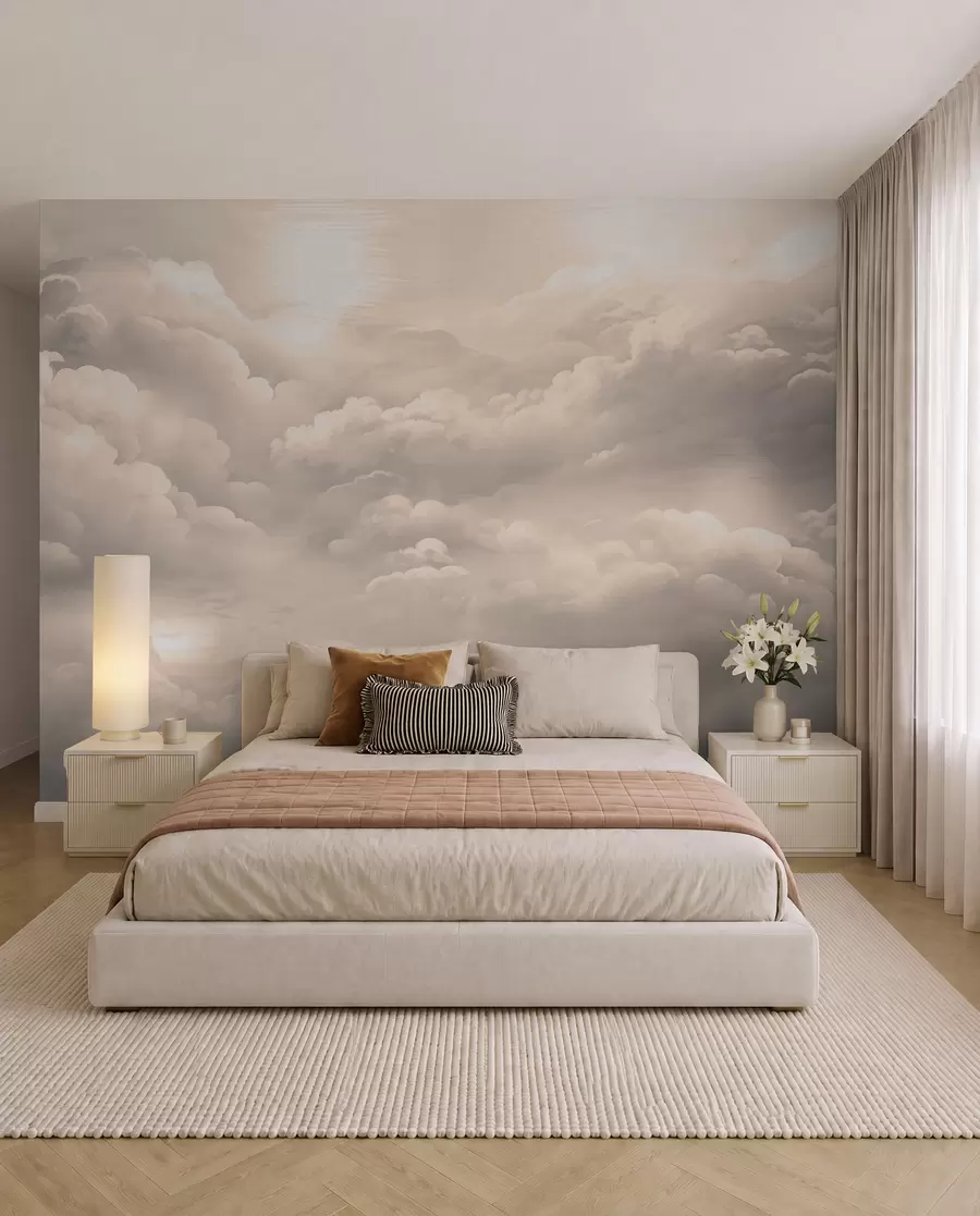 wall murals Облаци у боји сепије w02189