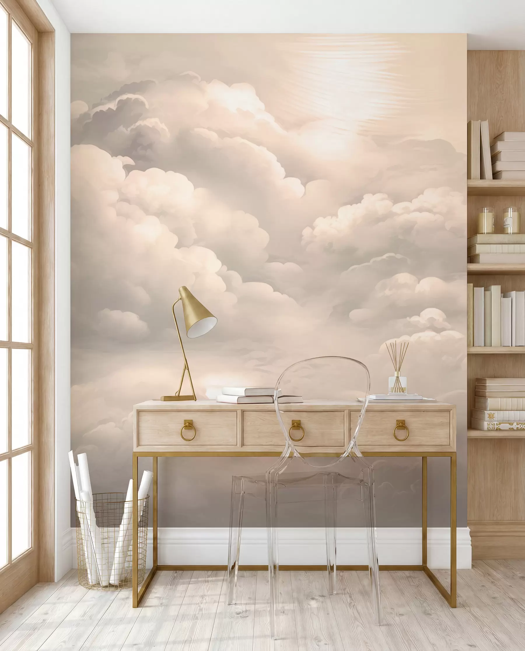 wall murals Облаци у боји сепије w02189