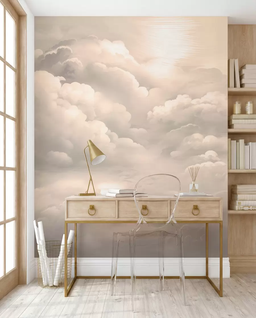 wall murals Облаци у боји сепије w02189