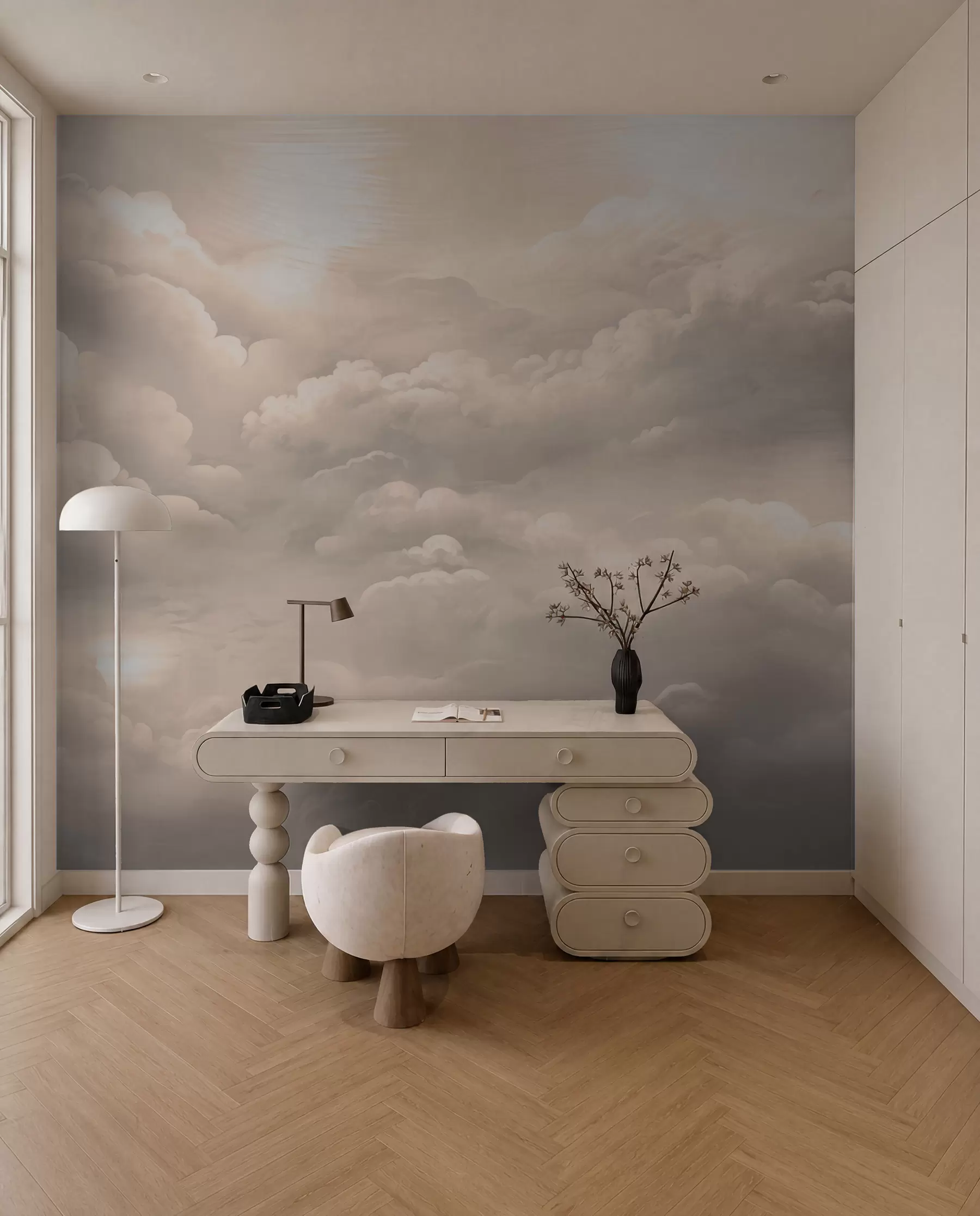 wall murals Облаци у боји сепије w02189