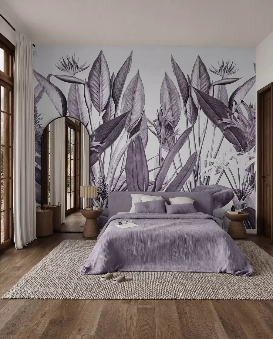 wall murals Тропско лишће у монохроматским нијансама u96833v5