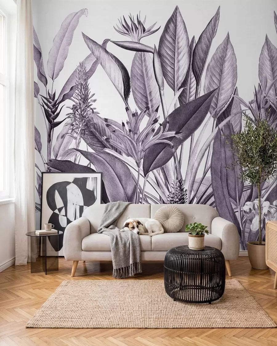wall murals Тропско лишће у монохроматским нијансама u96833v5