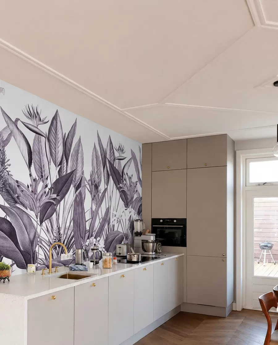 wall murals Тропско лишће у монохроматским нијансама u96833v5