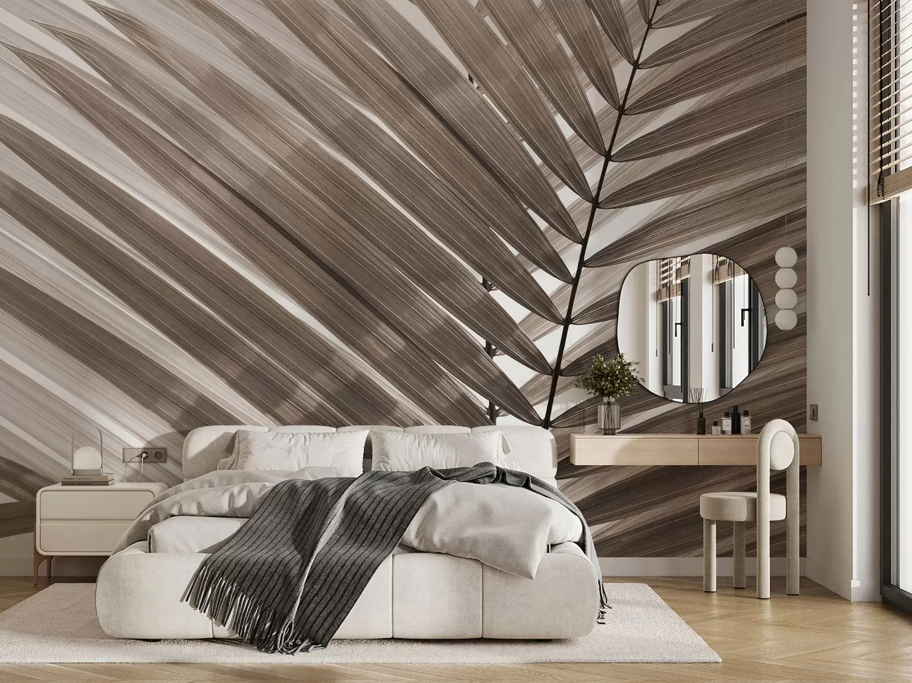 wall murals Елегантни палмини листови у мекој сепији u97550v1