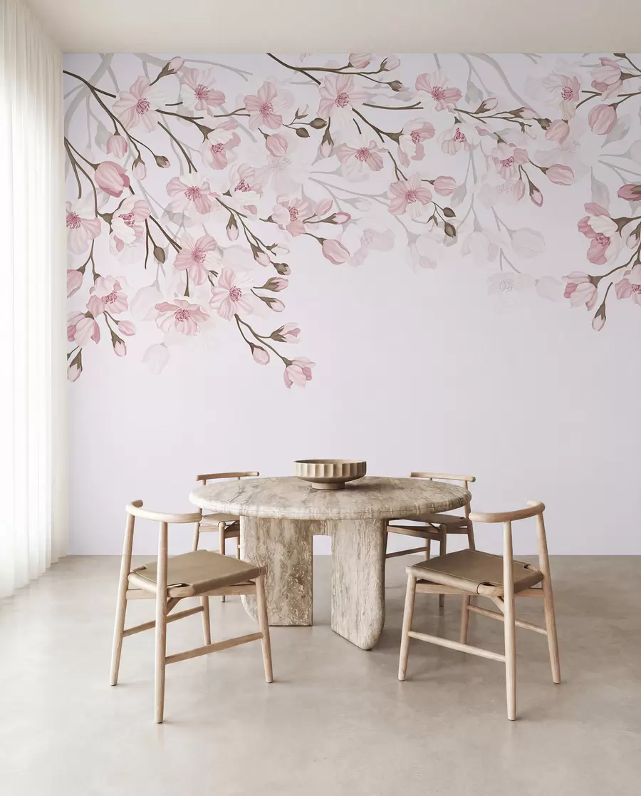 wall murals розе цветне гране на ружичастој позадини w02200
