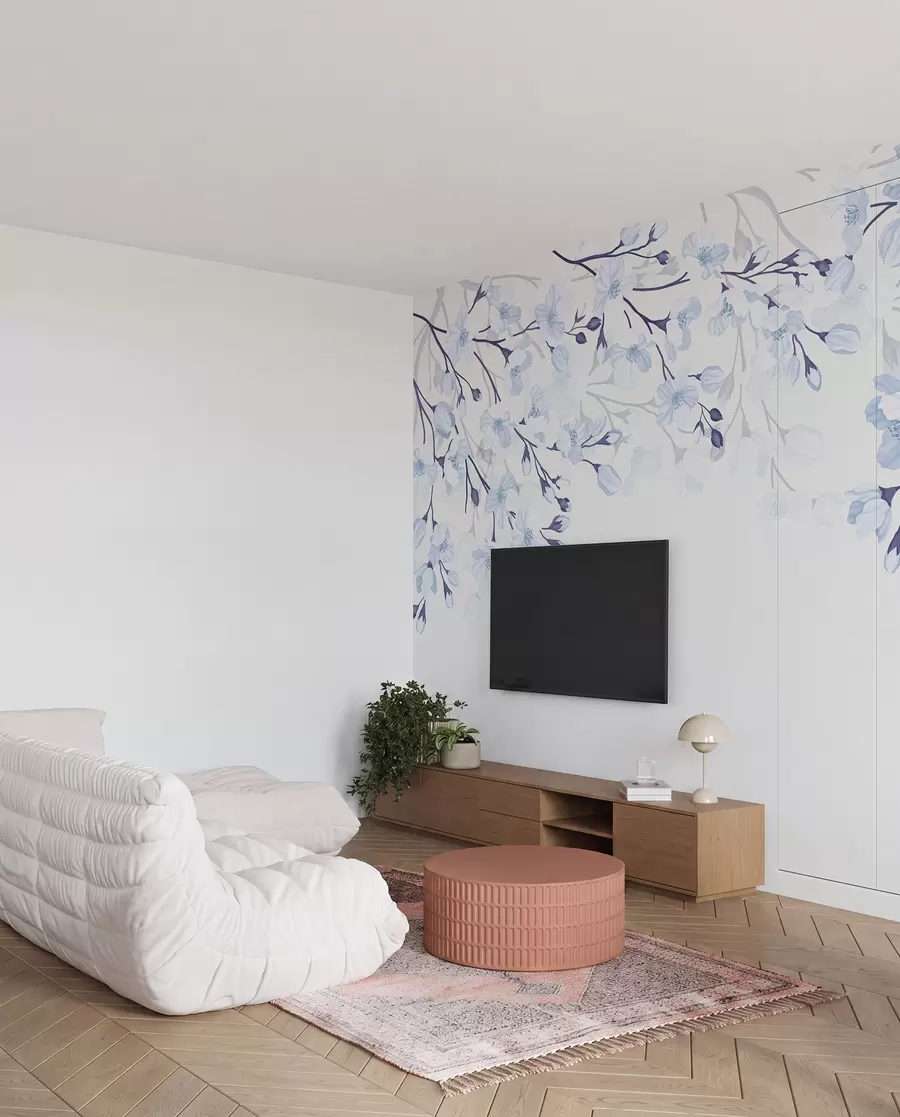 wall murals плаве цветне гране на плавој позадини w02200v1