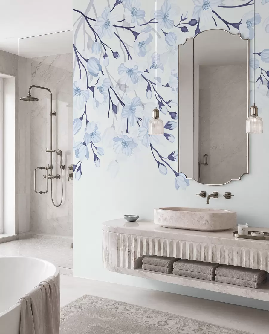 wall murals плаве цветне гране на плавој позадини w02200v1