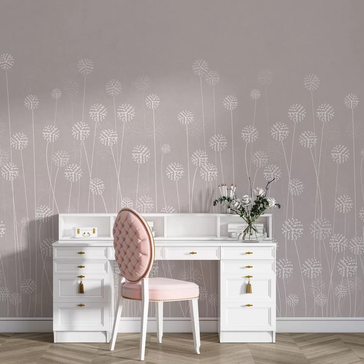 wall murals Нежно цвеће на мекој позадини w00613v2