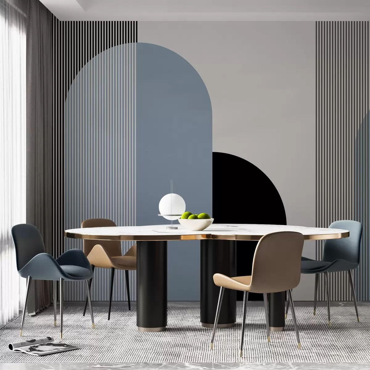 wall murals Апстрактни облици и линије у хармонији w00631v2