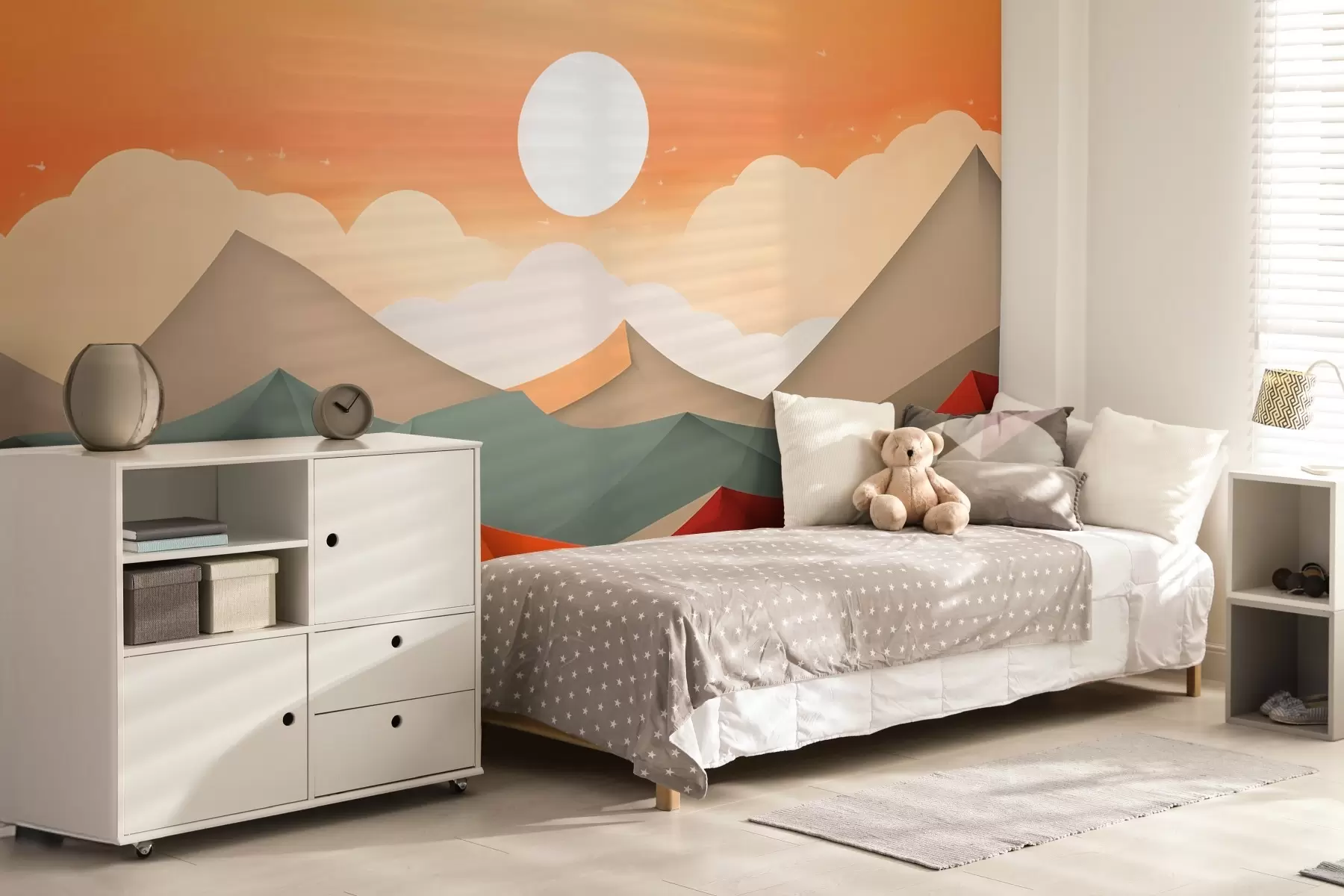 wall murals Апстрактне планине у зору w02162