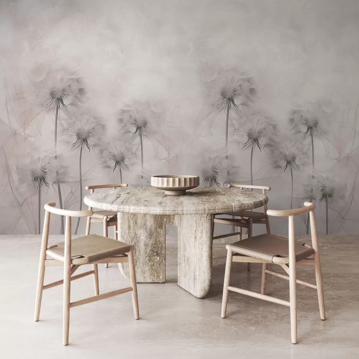 wall murals Маслачак на светло беж позадини w01895