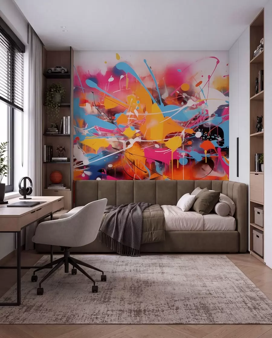 wall murals Апстрактни прскање светлих боја w02219