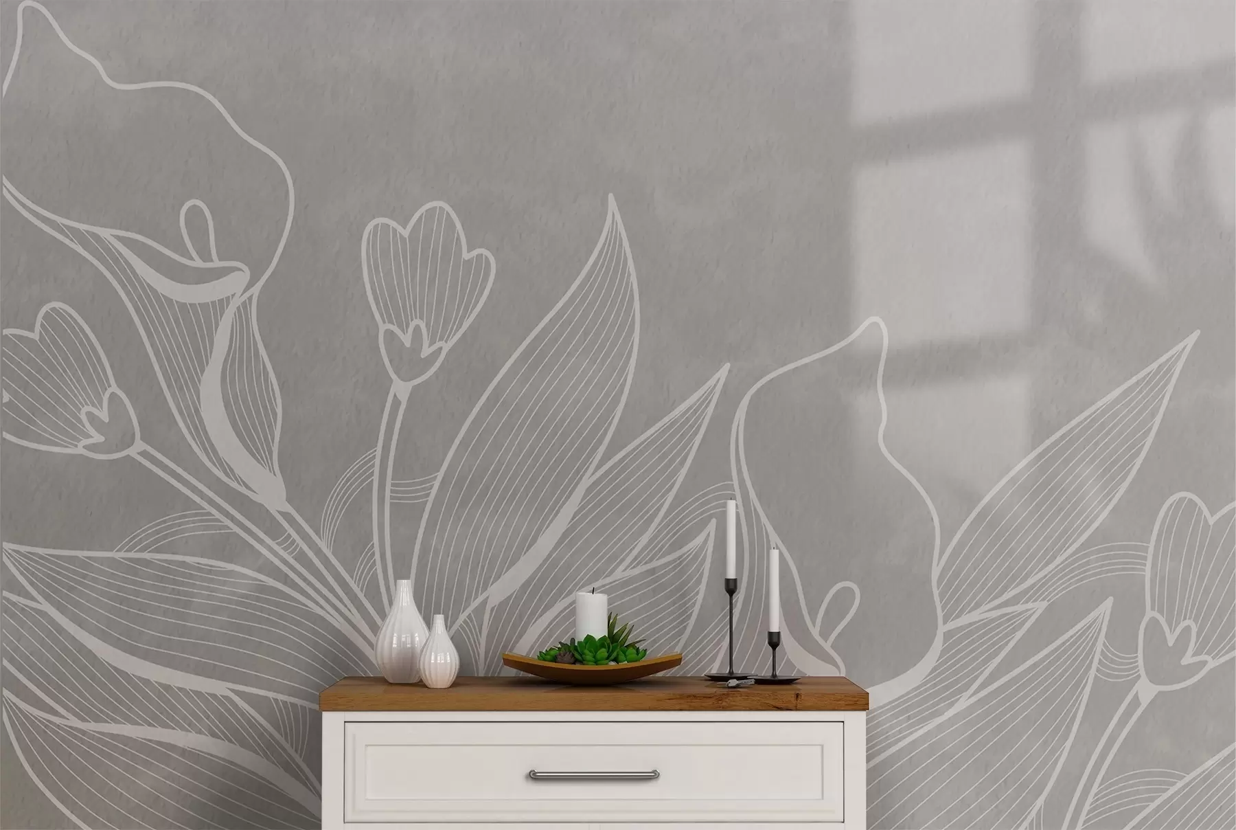 wall murals Скица цвећа w02220