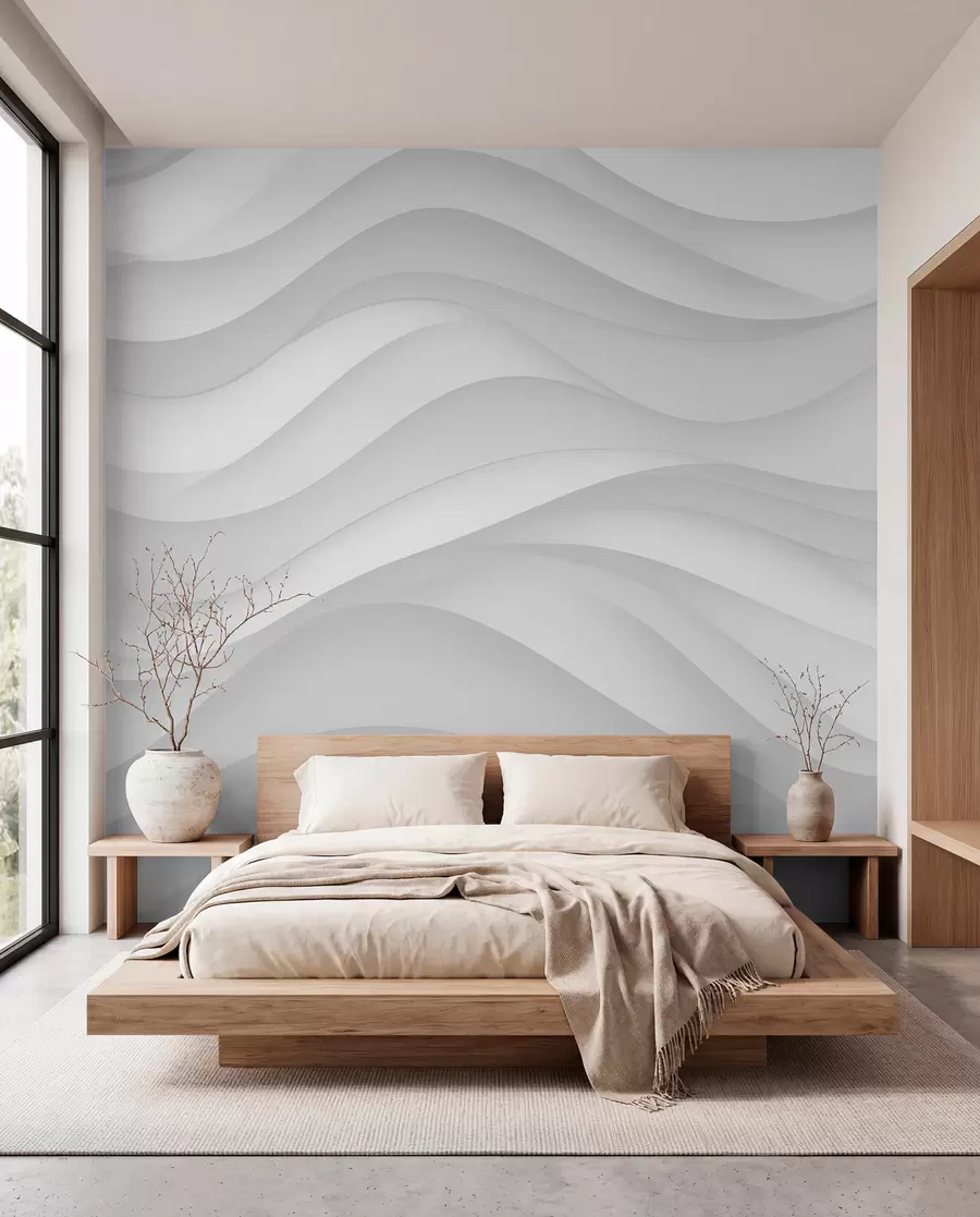 wall murals Сиви таласи у меким тоновима w02314