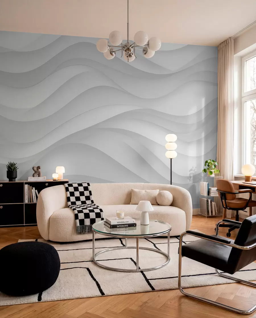wall murals Сиви таласи у меким тоновима w02314