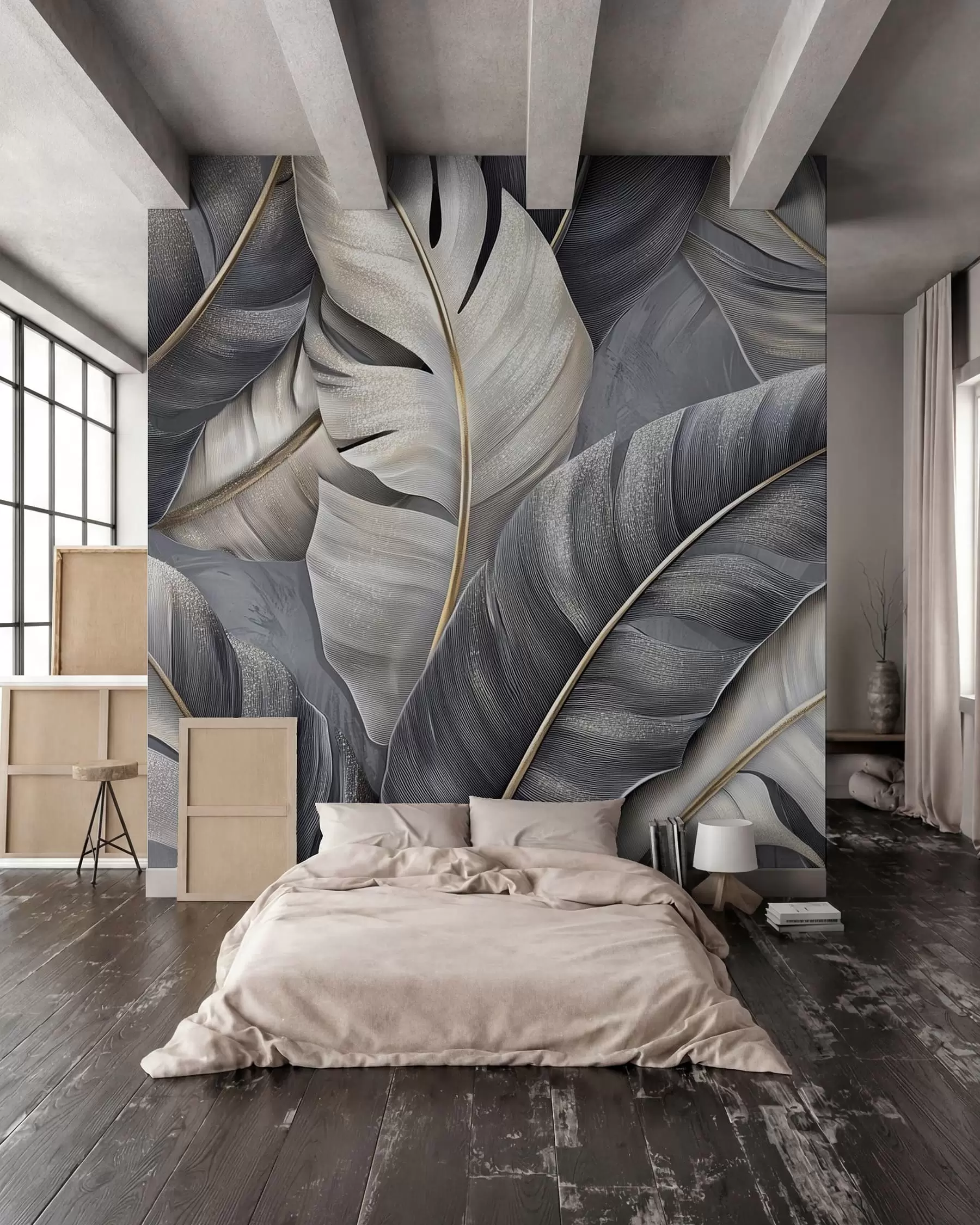 wall murals луксузне тапете са великим тропским листовима w02342