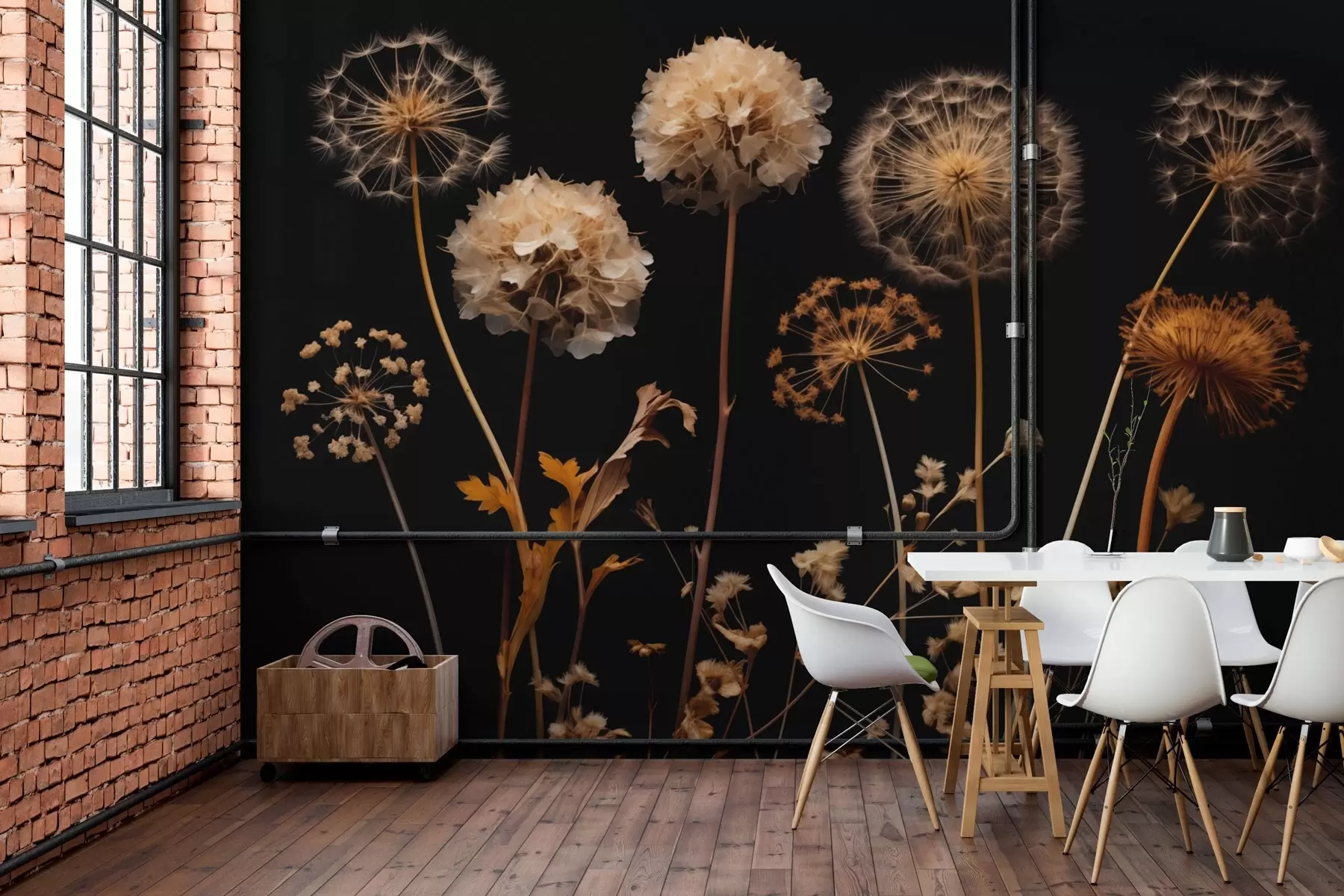 wall murals Маслачак на тамној позадини w02251