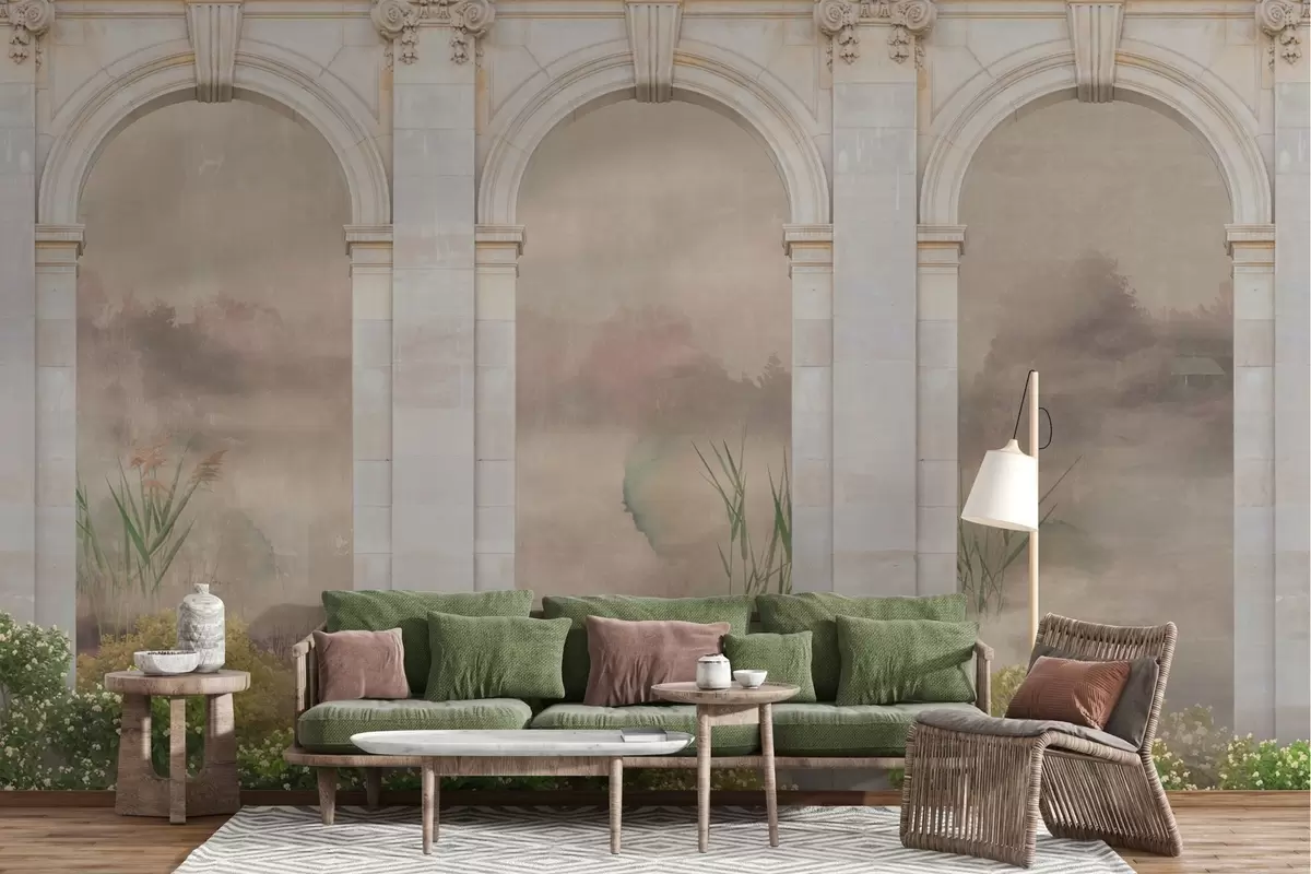 wall murals Лукови са зеленим грмљем w02371