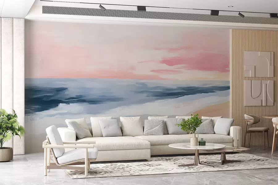 wall murals Нежно море у стилу акрилне слике w08452
