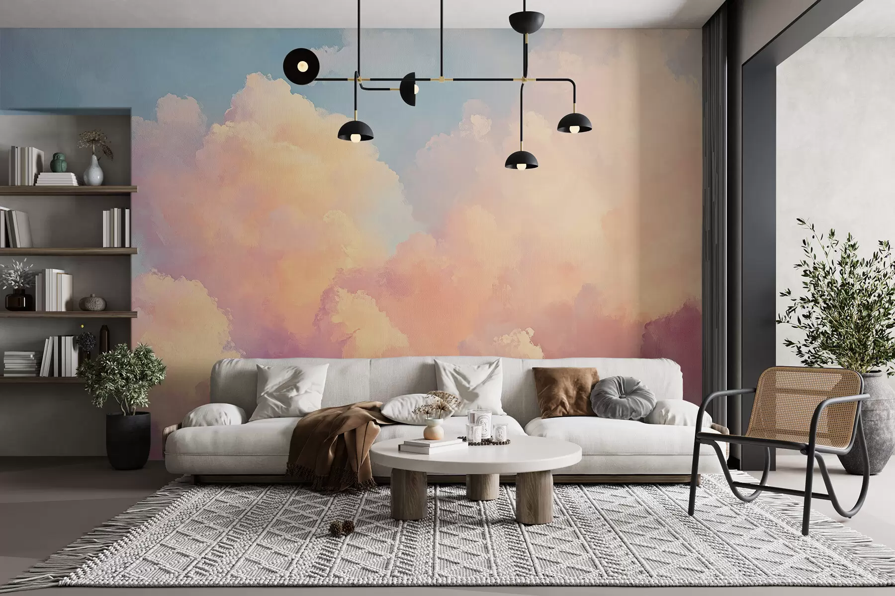 wall murals Нежно небо са плаво-ружичастим нијансама w08455