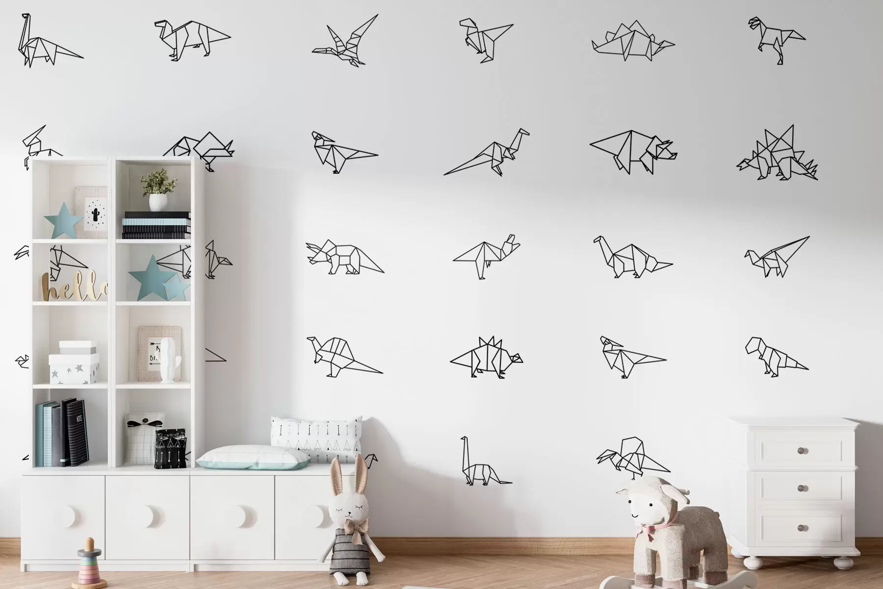 wall murals Оригами диносауруси w02374